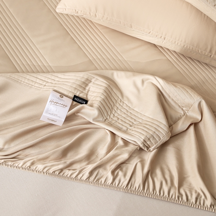 91家纺网 家纺一手货源 找家纺 岚吉家纺 2026新款莫代尔慕斯单床笠 床笠单件 床笠三件套 慕斯-卡其