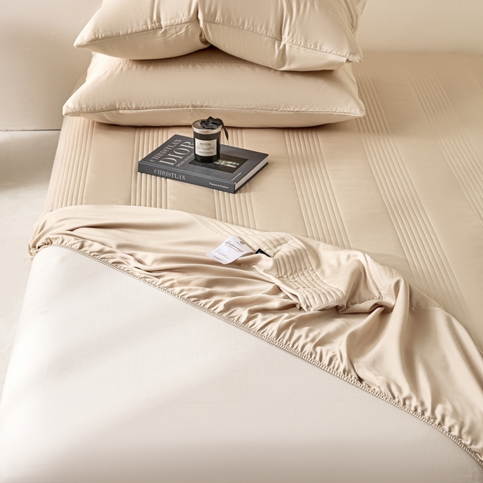 91家纺网 家纺一手货源 找家纺 岚吉家纺 2026新款莫代尔慕斯单床笠 床笠单件 床笠三件套 慕斯-卡其