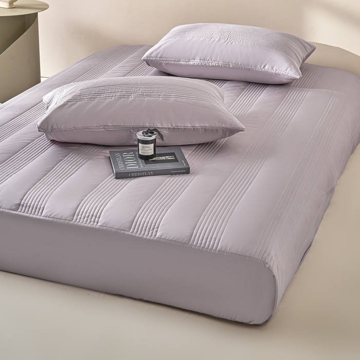 91家纺网 家纺一手货源 找家纺 岚吉家纺 2026新款莫代尔慕斯单床笠 床笠单件 床笠三件套 慕斯-紫灰