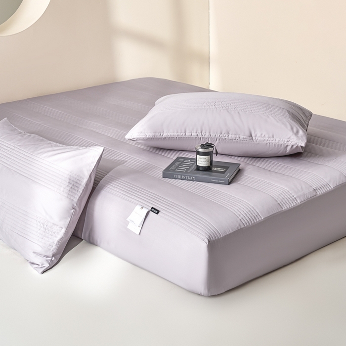 91家纺网 家纺一手货源 找家纺 岚吉家纺 2026新款莫代尔慕斯单床笠 床笠单件 床笠三件套 慕斯-紫灰