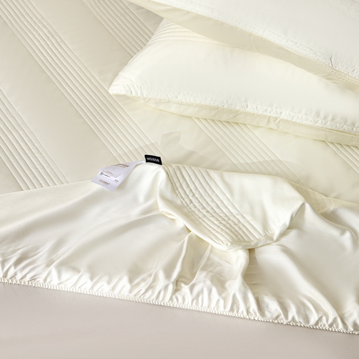 91家纺网 家纺一手货源 找家纺 岚吉家纺 2026新款莫代尔慕斯单床笠 床笠单件 床笠三件套 慕斯-奶白