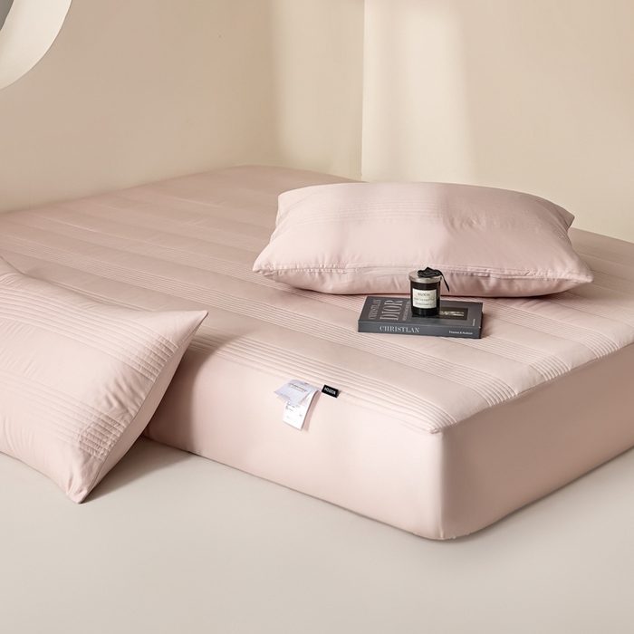 91家纺网 家纺一手货源 找家纺 岚吉家纺 2026新款莫代尔慕斯单床笠 床笠单件 床笠三件套 慕斯-珍珠粉