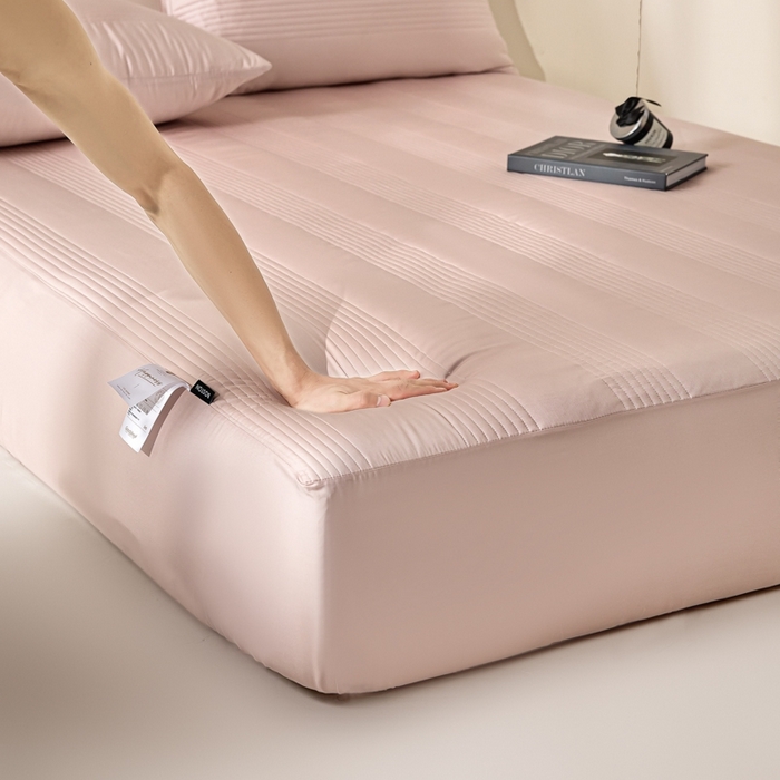 91家纺网 家纺一手货源 找家纺 岚吉家纺 2026新款莫代尔慕斯单床笠 床笠单件 床笠三件套 慕斯-珍珠粉