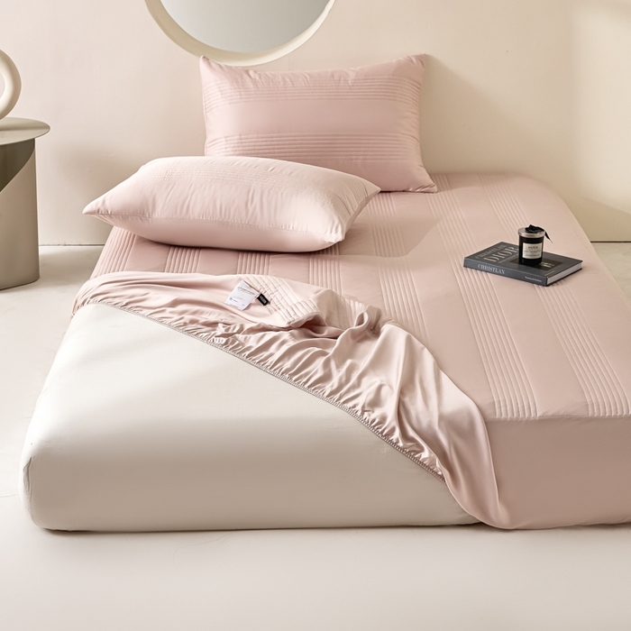 91家纺网 家纺一手货源 找家纺 岚吉家纺 2026新款莫代尔慕斯单床笠 床笠单件 床笠三件套 慕斯-珍珠粉