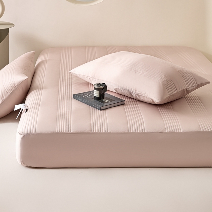 91家纺网 家纺一手货源 找家纺 岚吉家纺 2026新款莫代尔慕斯单床笠 床笠单件 床笠三件套 慕斯-珍珠粉