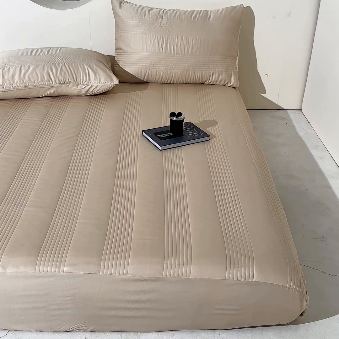 91家纺网 家纺一手货源 找家纺 岚吉家纺 2026新款莫代尔慕斯单床笠 床笠单件 床笠三件套 慕斯-卡其