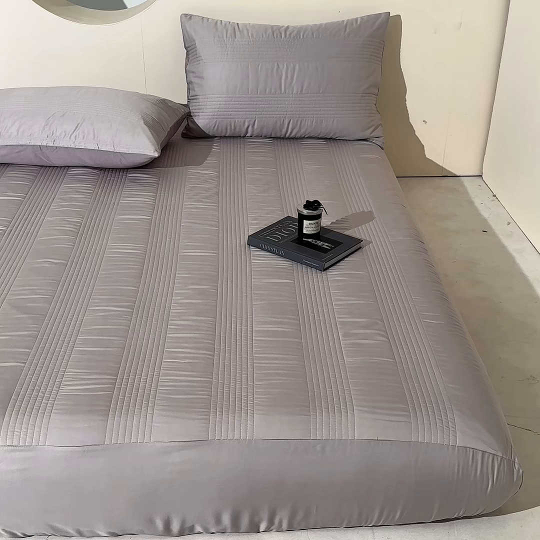 91家纺网 家纺一手货源 找家纺 岚吉家纺 2026新款莫代尔慕斯单床笠 床笠单件 床笠三件套 慕斯-高级灰