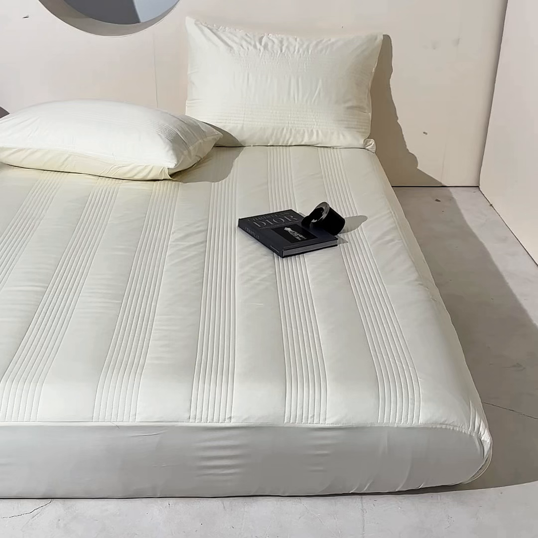 91家纺网 家纺一手货源 找家纺 岚吉家纺 2026新款莫代尔慕斯单床笠 床笠单件 床笠三件套 慕斯-奶白