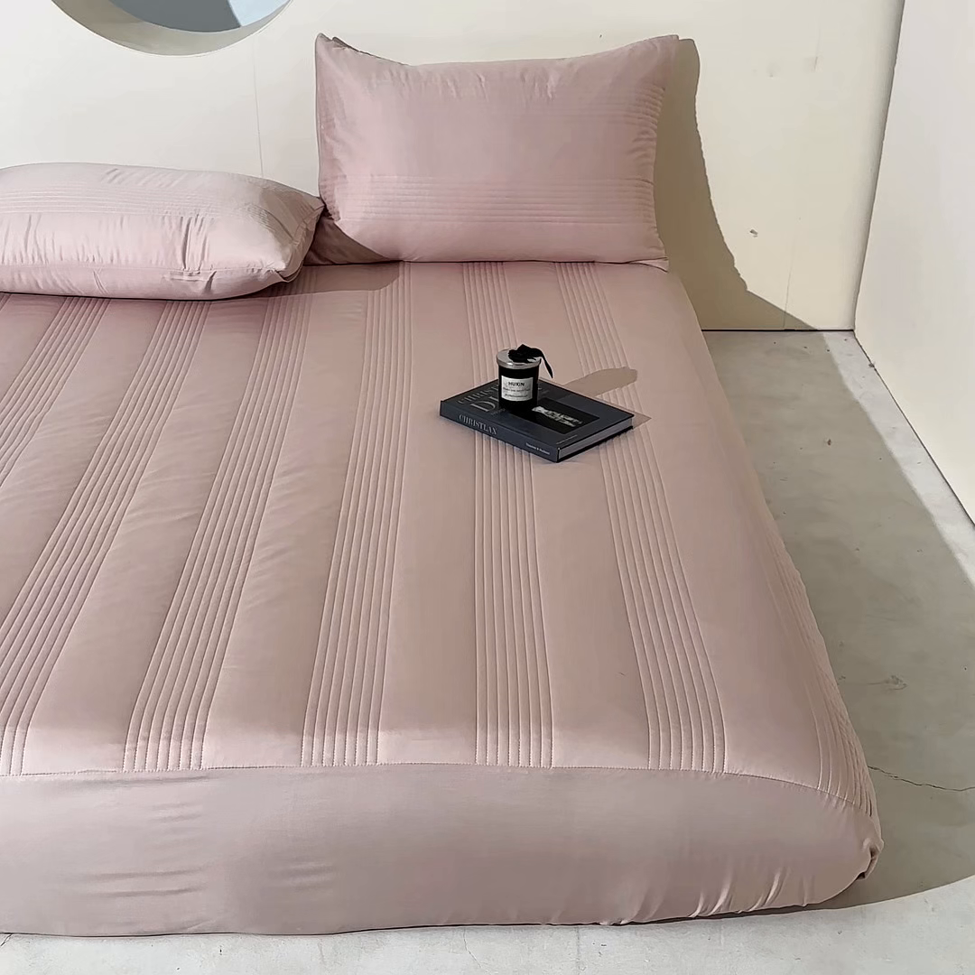 91家纺网 家纺一手货源 找家纺 岚吉家纺 2026新款莫代尔慕斯单床笠 床笠单件 床笠三件套 慕斯-珍珠粉