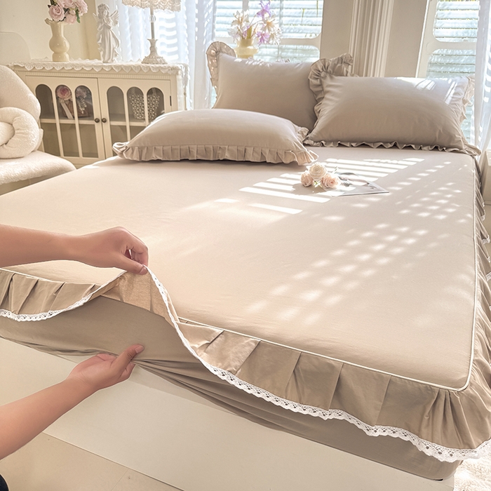 91家纺网 家纺一手货源 找家纺 （总）美达家纺 2026新款13372全棉素色单层床笠