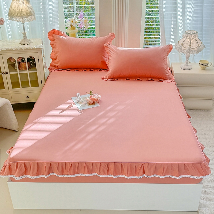 91家纺网 家纺一手货源 找家纺 （总）美达家纺 2026新款13372全棉素色单层床笠四件套