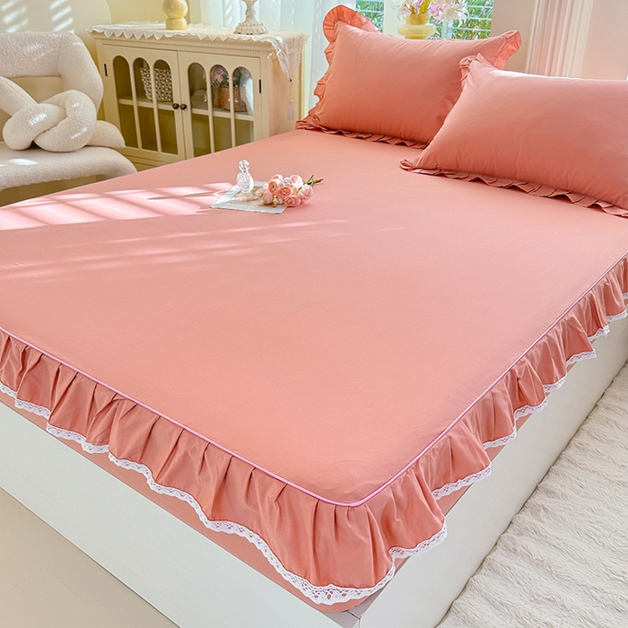 91家纺网 家纺一手货源 找家纺 （总）美达家纺 2026新款13372全棉素色单层床笠四件套