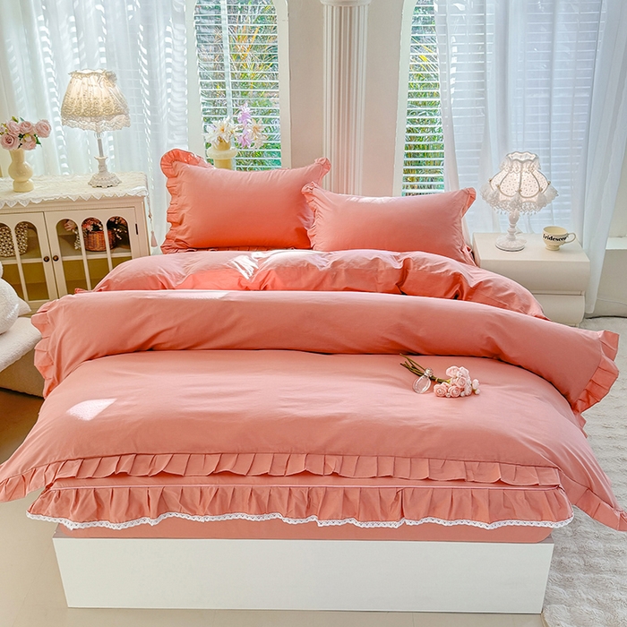 91家纺网 家纺一手货源 找家纺 （总）美达家纺 2026新款13372全棉素色单层床笠四件套