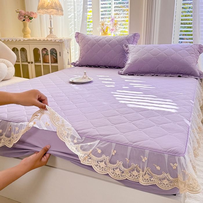 91家纺网 家纺一手货源 找家纺 （总）美达家纺 2026新款13372全棉素色夹棉床笠