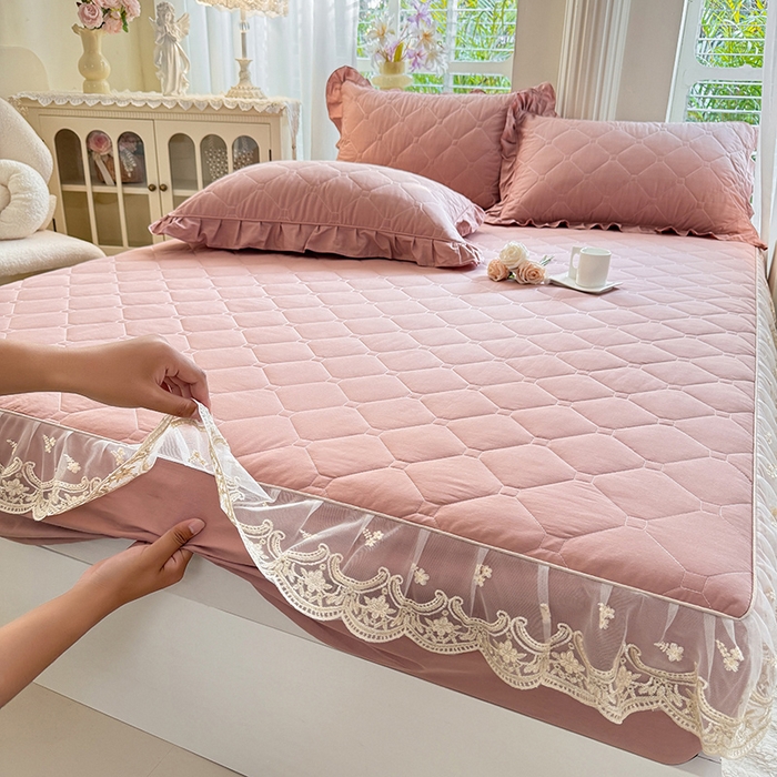 91家纺网 家纺一手货源 找家纺 （总）美达家纺 2026新款13372全棉素色夹棉床笠