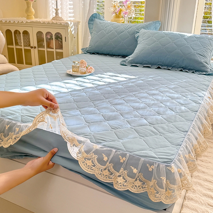 91家纺网 家纺一手货源 找家纺 （总）美达家纺 2026新款13372全棉素色夹棉床笠