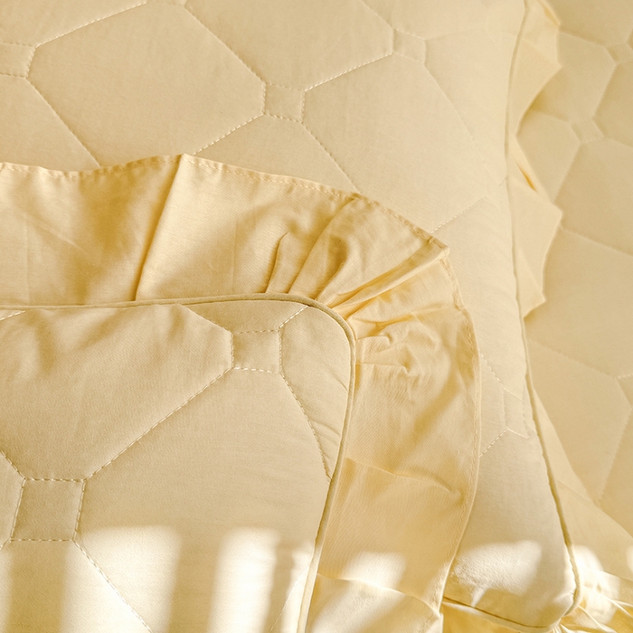 91家纺网 家纺一手货源 找家纺 美达家纺 2026新款13372全棉素色夹棉床笠 米白