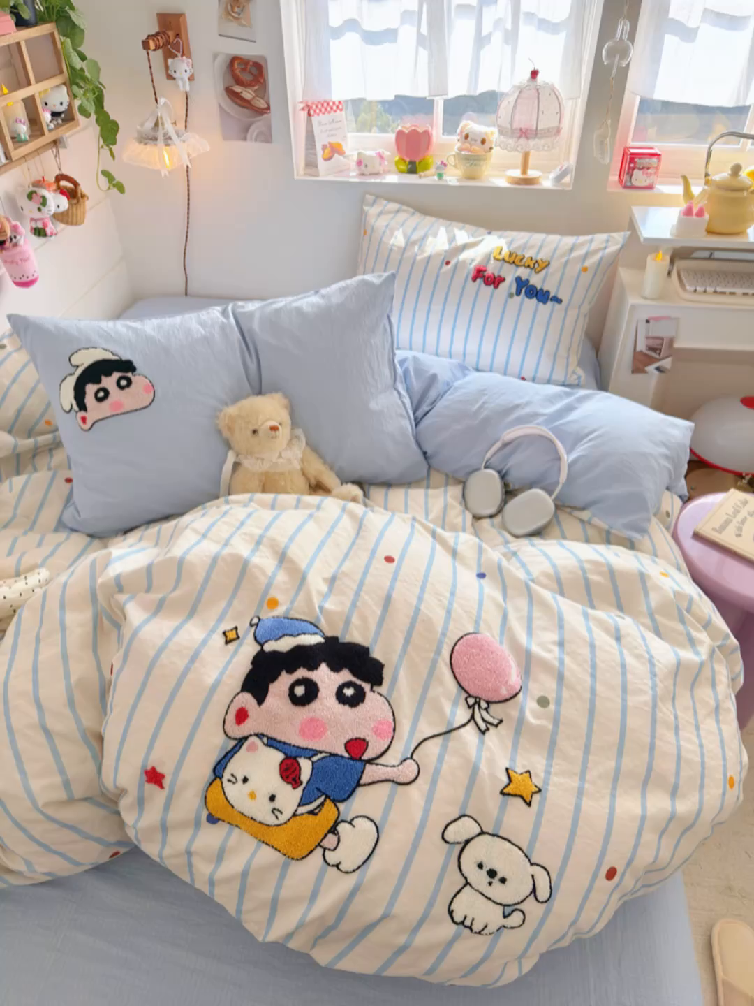 91家纺网 家纺一手货源 找家纺 港岛妹妹 2026新款皱皱纱毛巾绣四件套（有买家秀） 调皮小新