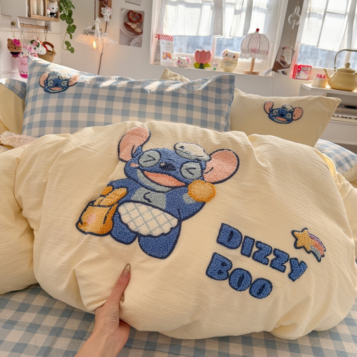 91家纺网 家纺一手货源 找家纺 港岛妹妹 2026新款皱皱纱毛巾绣四件套（有买家秀） 考拉迪宝