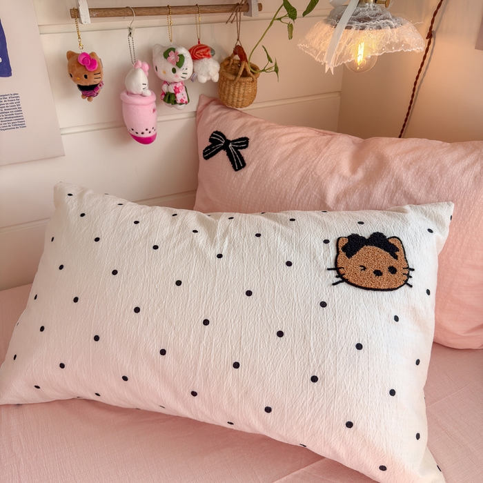 91家纺网 家纺一手货源 找家纺 港岛妹妹 2026新款皱皱纱毛巾绣四件套（有买家秀） 小香风kt