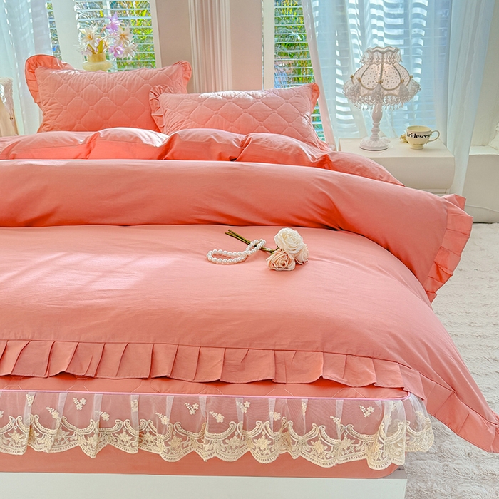 91家纺网 家纺一手货源 找家纺 （总）美达家纺 2026新款13372全棉素色夹棉床笠四件套