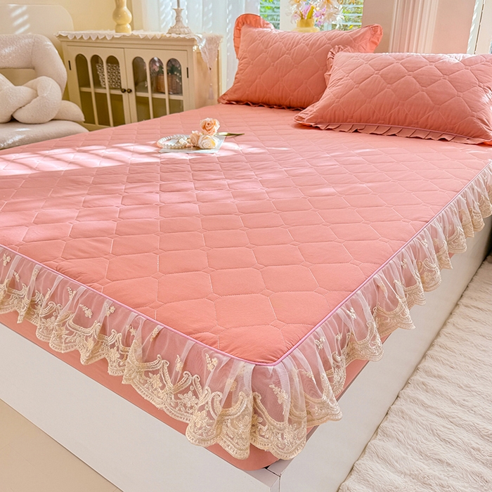 91家纺网 家纺一手货源 找家纺 （总）美达家纺 2026新款13372全棉素色夹棉床笠四件套