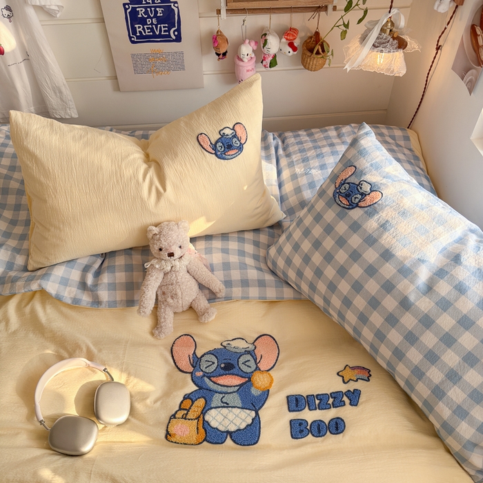 91家纺网 家纺一手货源 找家纺 海岛哥哥 2026新款皱皱纱毛巾绣四件套-含买家秀 考拉迪宝