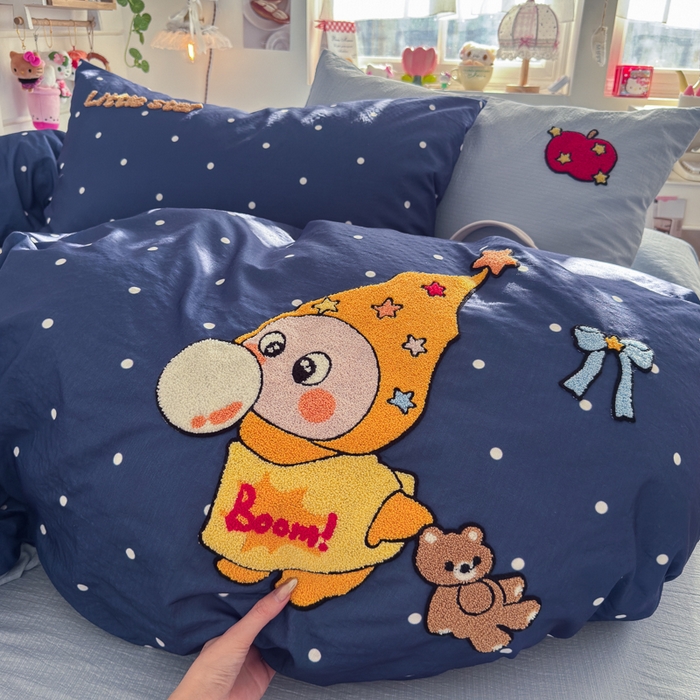 91家纺网 家纺一手货源 找家纺 海岛哥哥 2026新款皱皱纱毛巾绣四件套-含买家秀 萌萌星