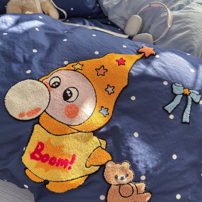 91家纺网 家纺一手货源 找家纺 海岛哥哥 2026新款皱皱纱毛巾绣四件套-含买家秀 萌萌星