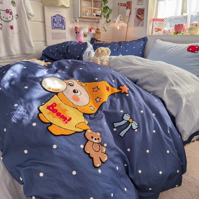 91家纺网 家纺一手货源 找家纺 海岛哥哥 2026新款皱皱纱毛巾绣四件套-含买家秀 萌萌星