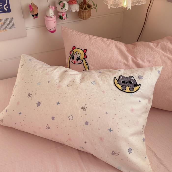 91家纺网 家纺一手货源 找家纺 海岛哥哥 2026新款皱皱纱毛巾绣四件套-含买家秀 少女战士