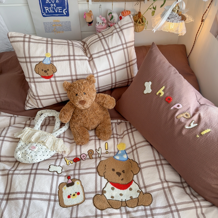 91家纺网 家纺一手货源 找家纺 海岛哥哥 2026新款皱皱纱毛巾绣四件套-含买家秀 吐司汪汪