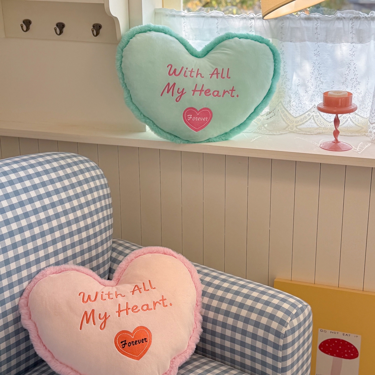 91家纺网 家纺一手货源 找家纺  【3.7周六秒杀 三人助力9.9带回家】水晶绒马卡龙爱心抱枕