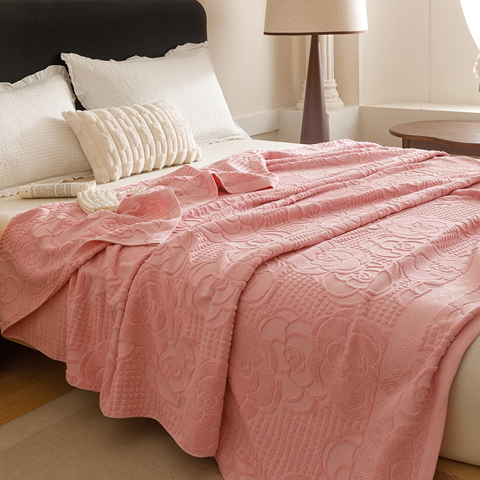 悦然毛巾被 2026新款全棉老式毛巾被夏被空调毯 山茶旧梦豆纱