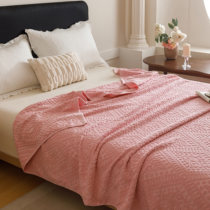 悦然毛巾被 2026新款全棉老式毛巾被夏被空调毯 菱纹豆纱