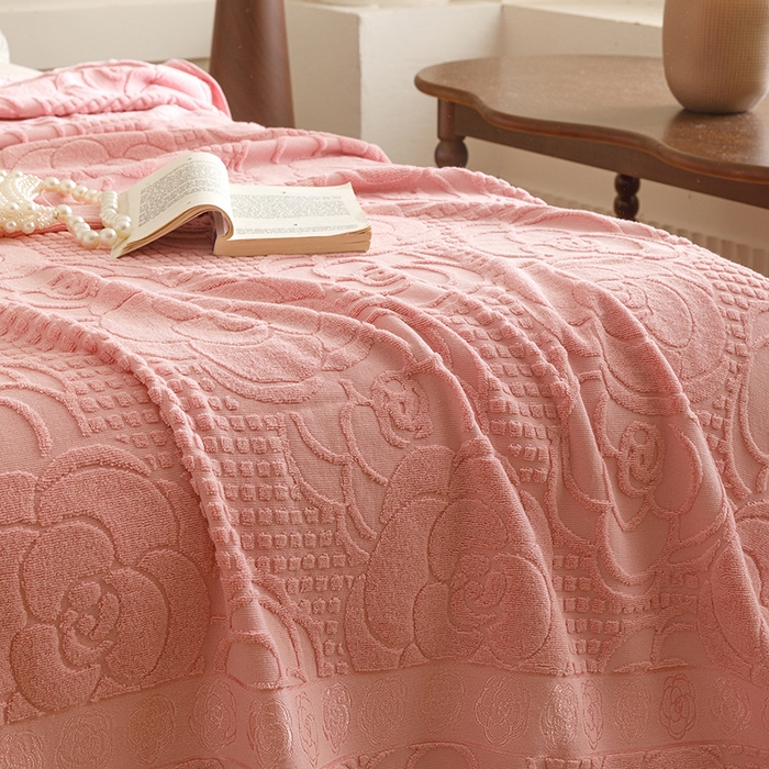 91家纺网 家纺一手货源 找家纺 悦然毛巾被 2026新款全棉老式毛巾被夏被空调毯 山茶旧梦豆纱