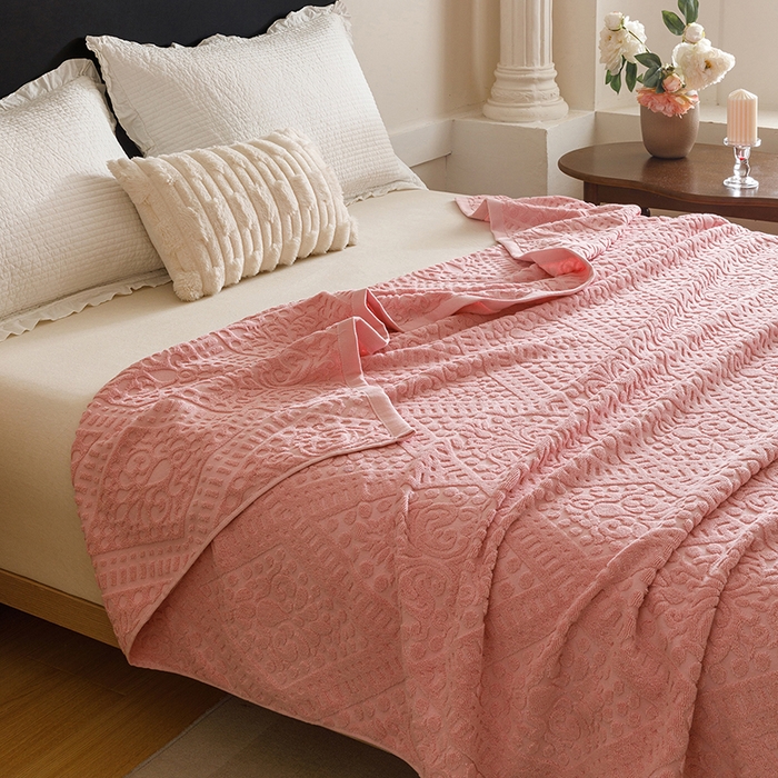 91家纺网 家纺一手货源 找家纺 悦然毛巾被 2026新款全棉老式毛巾被夏被空调毯 菱纹豆纱