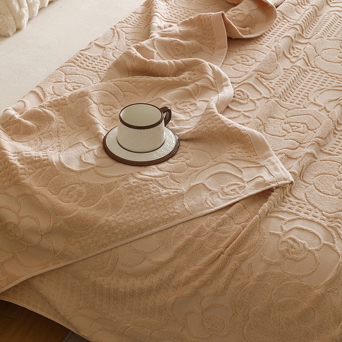 91家纺网 家纺一手货源 找家纺 悦然毛巾被 2026新款全棉老式毛巾被夏被空调毯 山茶旧梦咖啡