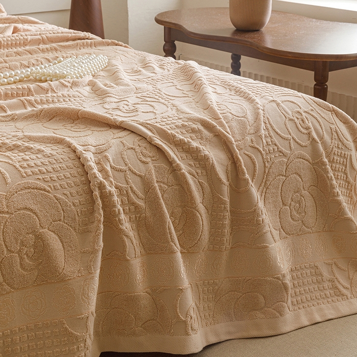 91家纺网 家纺一手货源 找家纺 悦然毛巾被 2026新款全棉老式毛巾被夏被空调毯 山茶旧梦咖啡