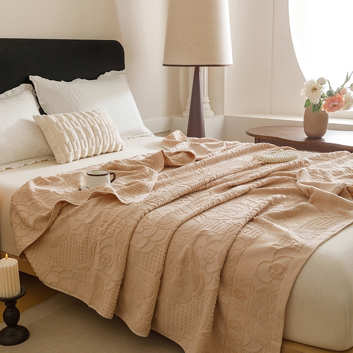 悦然毛巾被 2026新款全棉老式毛巾被夏被空调毯 山茶旧梦咖啡