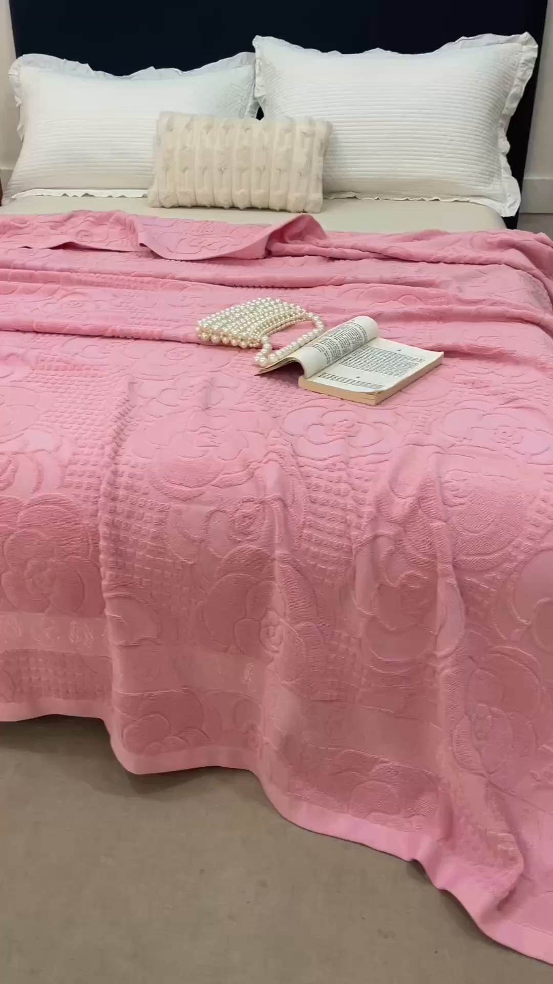 91家纺网 家纺一手货源 找家纺 悦然毛巾被 2026新款全棉老式毛巾被夏被空调毯 山茶旧梦豆纱