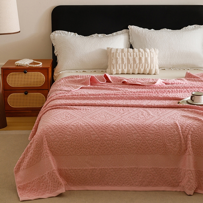 91家纺网 家纺一手货源 找家纺 悦然毛巾被 2026新款全棉老式毛巾被夏被空调毯 菱纹豆纱