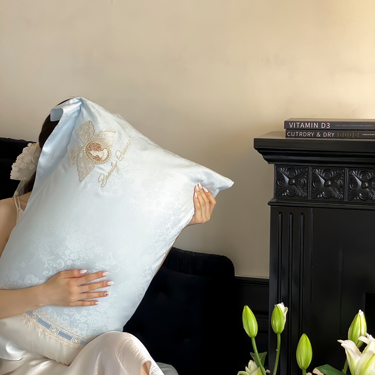 91家纺网 家纺一手货源 找家纺 初拾 2026春夏新款全棉纯棉蕾丝提花绣花四件套-巴黎恋人 巴黎恋人-晴空蓝