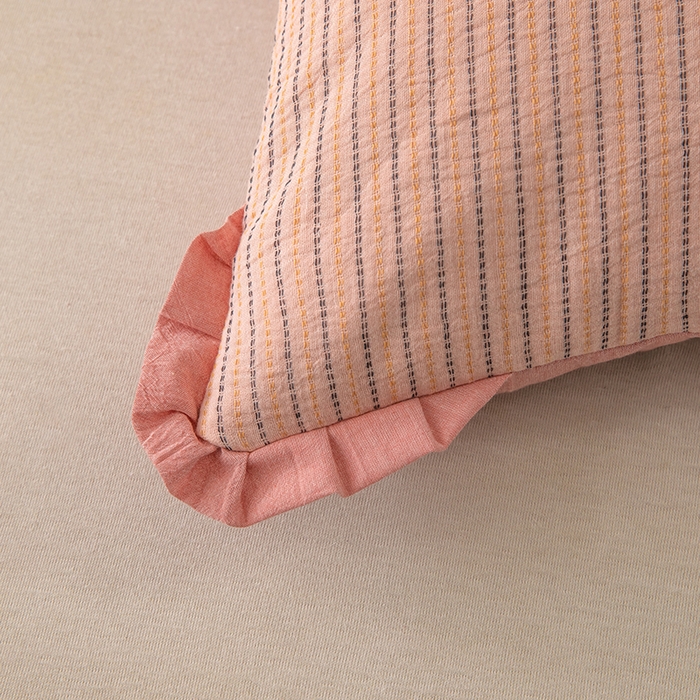 91家纺网 家纺一手货源 找家纺 梦莱家纺 2026新款自然棉麻荞麦护颈枕枕头枕芯 气球小熊-粉色