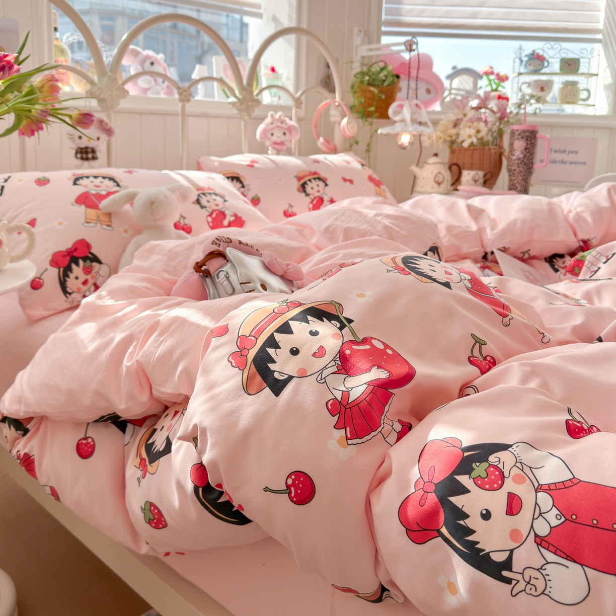 91家纺网 家纺一手货源 找家纺 卡斯诺家纺馆 2026新款卡通水洗云朵棉四件套下载文件包含买家秀 草莓女孩