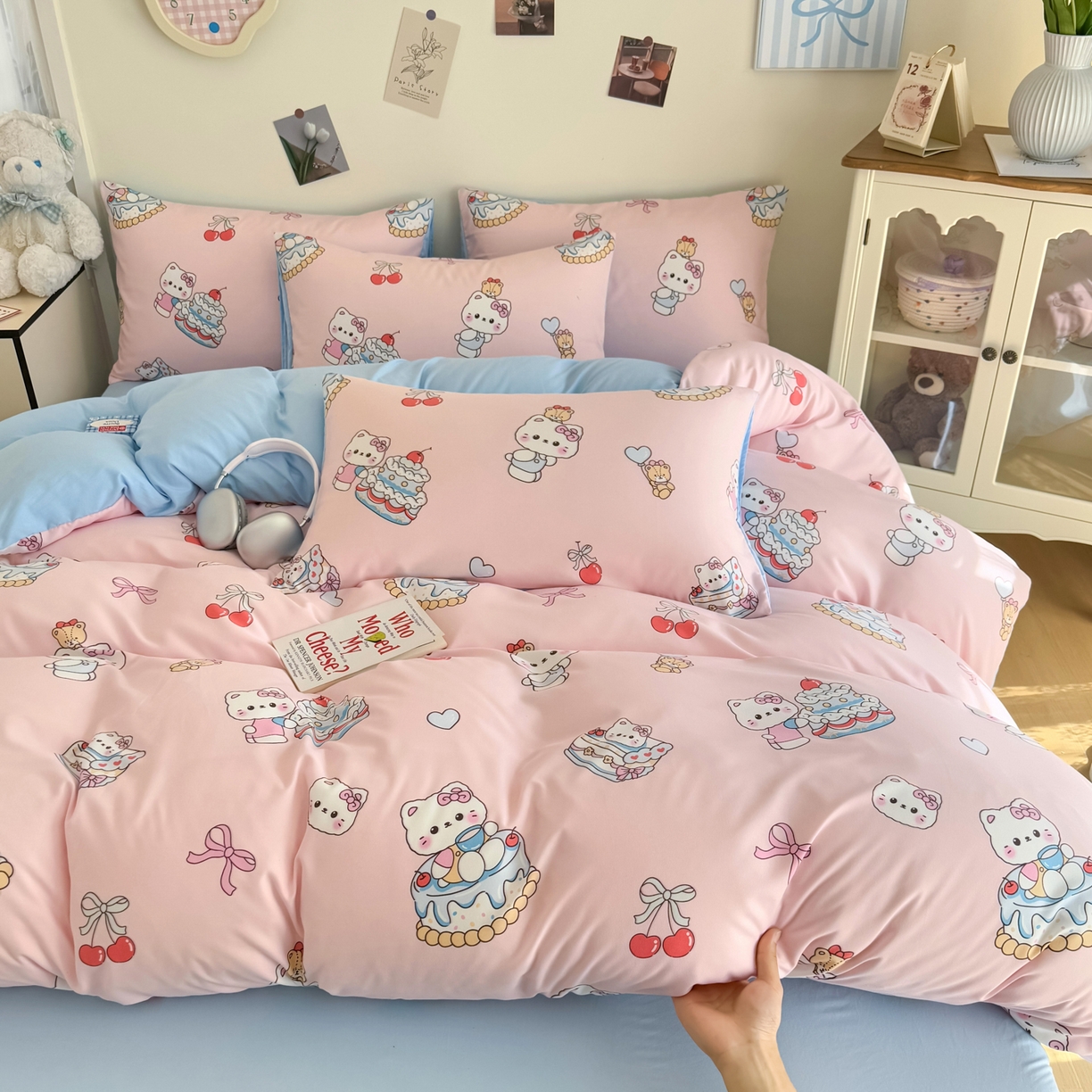 91家纺网 家纺一手货源 找家纺 卡斯诺家纺馆 2026新款卡通水洗云朵棉四件套下载文件包含买家秀 蛋糕KT