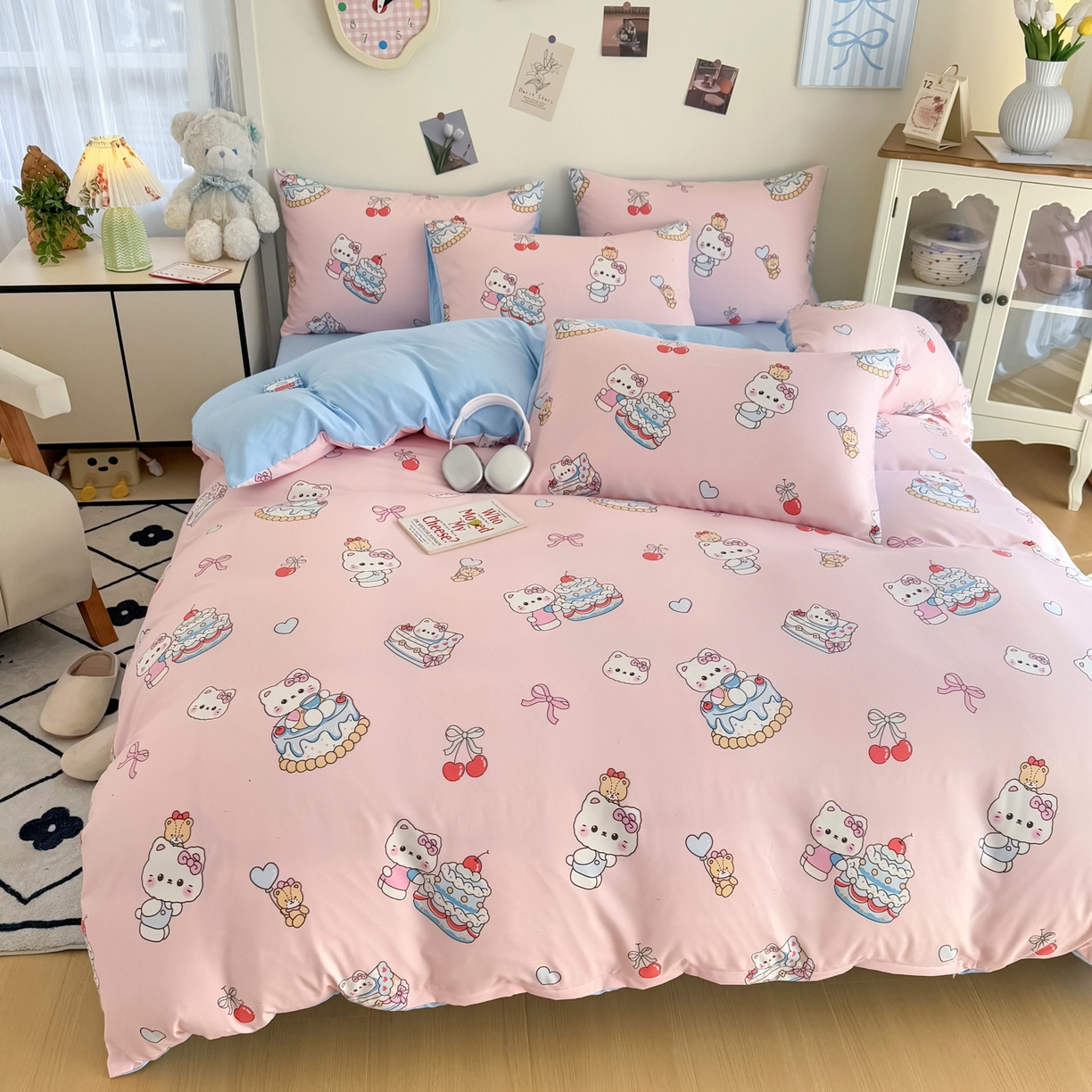 91家纺网 家纺一手货源 找家纺 卡斯诺家纺馆 2026新款卡通水洗云朵棉四件套下载文件包含买家秀 蛋糕KT