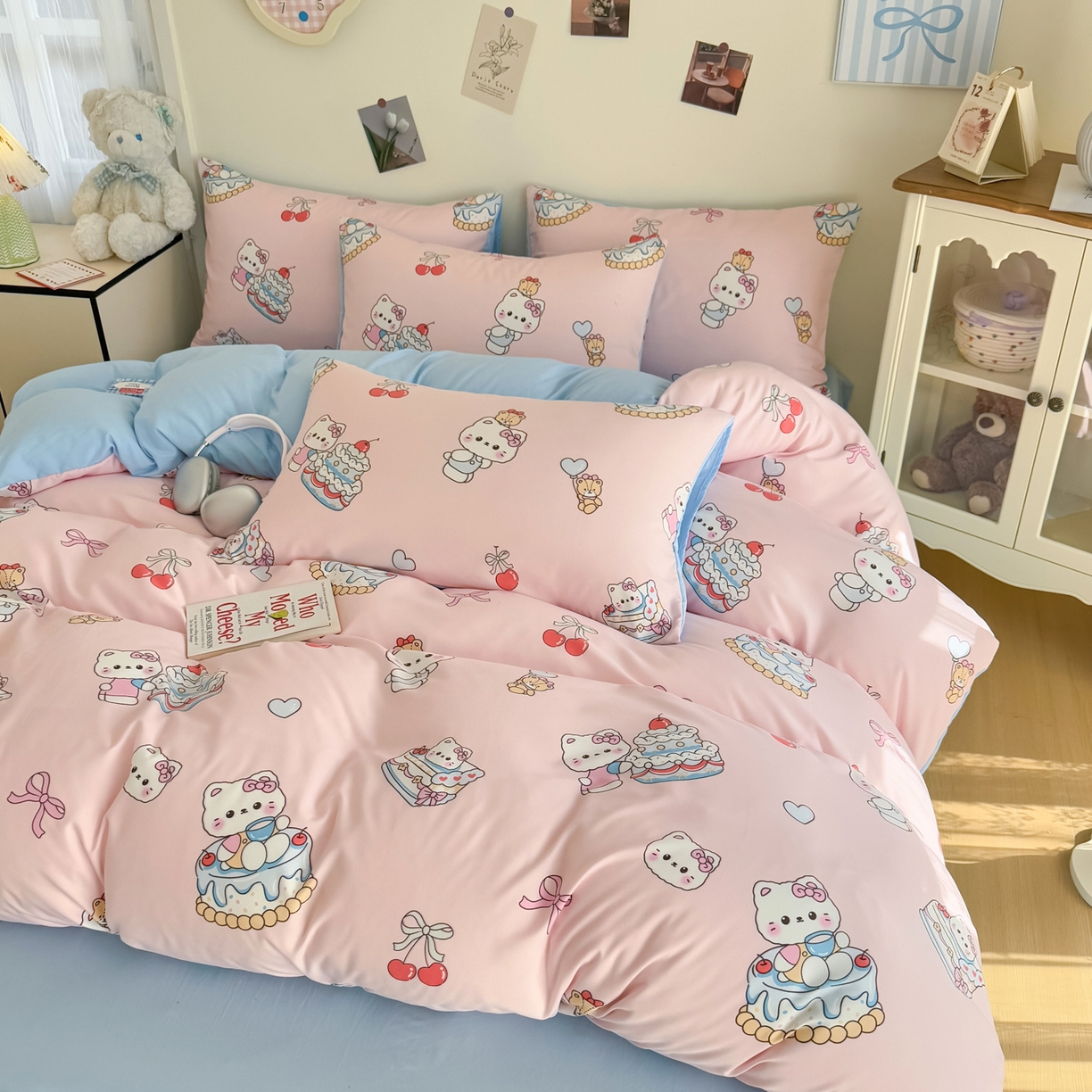 91家纺网 家纺一手货源 找家纺 卡斯诺家纺馆 2026新款卡通水洗云朵棉四件套下载文件包含买家秀 蛋糕KT