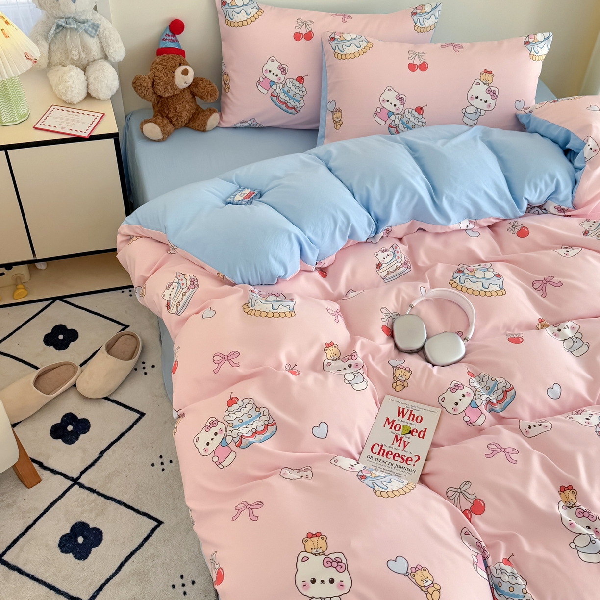 91家纺网 家纺一手货源 找家纺 卡斯诺家纺馆 2026新款卡通水洗云朵棉四件套下载文件包含买家秀 蛋糕KT