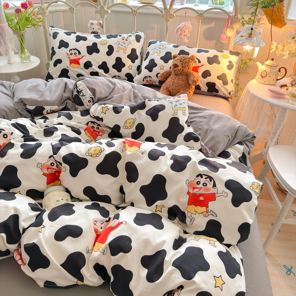 91家纺网 家纺一手货源 找家纺 卡斯诺家纺馆 2026新款卡通水洗云朵棉四件套下载文件包含买家秀 动感涂鸭